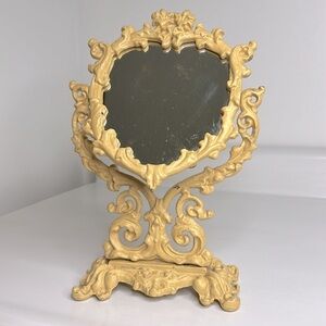 Antique 🪞 Vintage Cast Iron Tabletop Swivel Cosmetic Mirror JM5 Iron Art